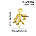 Ciondolo a ramo di corallo dorato in acciaio inossidabile 304 con altezza 13mm - S2691-G Corallo d'Oro