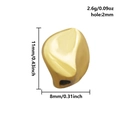 Onregelmatige hartvormige 304 roestvrijstalen kraal in goudkleur voor DIY sieraden - S2592 Gestroomlijnde Organische Stijl / Gatdiameter 2mm / Goud