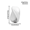 Gedraaide golf kraal van 304 roestvrij staal met 2mm gat voor DIY sieraden maken - S2593 Gedraaide Golfbuis Stijl / Gatdiameter 2mm / Staalkleur