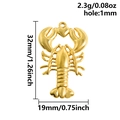 Ciondolo aragosta dorata in acciaio inossidabile 304 con cuore per creazione gioielli - S2695-G Aragosta d'Oro