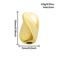 Onregelmatige gouden roestvrijstalen kraal met 2 mm gat voor DIY sieraden - S2593 Gedraaide Golfbuis Stijl / Gatdiameter 2mm / Goud