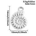 Ciondolo a conchiglia in acciaio inossidabile 304 argento con misure 14x10mm - S2696-S Conchiglia d'Argento