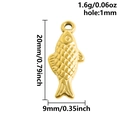 Ciondolo a forma di pesce in acciaio inossidabile dorato 20x9mm peso 1,6g - S2697-G Pesce d'Oro