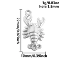 Ciondolo aragosta in acciaio inossidabile 304 argento con misure 22mm altezza e 10mm larghezza - S2711-S Aragosta d'Argento