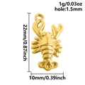 Pendente aragosta dorato in acciaio inox 304 con dimensioni 22x10mm per collane - S2711-G Aragosta d'Oro