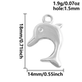 Ciondolo a forma di delfino in acciaio inossidabile argento, peso 1,9g e altezza 18mm - S2716-S Delfino d'Argento