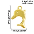 Ciondolo a delfino in acciaio inossidabile dorato con misure e dettagli sul peso netto - S2716-G Delfino d'Oro