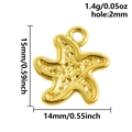 Ciondolo a stella marina in acciaio inossidabile dorato con dimensioni di 15mm - S2717-G Stella Marina d'Oro