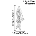 Ciondolo carpa koi in acciaio inossidabile 304 argento, misura 35mm x 12mm - S2721-S Pesce d'Argento