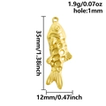 Ciondolo a forma di pesce in acciaio inossidabile 304 dorato con motivi traforati - S2721-G Pesce d'Oro