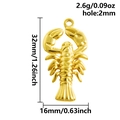 Ciondolo aragosta dorato in acciaio inossidabile 304 da 32mm per collane mare - S2722-G Aragosta d'Oro