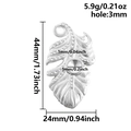 RVS 304 blad hanger met ronde basis en gedetailleerde afmetingen en gewicht - Zilveren Veervoetstijl(S2732-S)