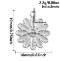 Pendentif fleur en acier inoxydable 304 argenté pour bijoux DIY avec dimensions incluses - Style de Marguerite en Argent(S2736-S)
