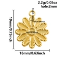 Pendentif marguerite en acier inoxydable 304 doré avec mesures de taille précises - Style de Marguerite en Or(S2736-G)