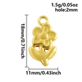 Pendentif fleur et feuille en acier inoxydable doré 18x11mm pour la création de bijoux - Feuille de Fleur à Pétales en Or(S2804-G)