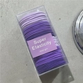 Lila Haargummis Set in einer transparenten Box aus hoch elastischem gewebtem Stoff - Lila