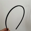 Detailed close-up of the anti-slip teeth inside the slim black plastic headband - Black Narrow Style