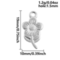 Pendentif tournesol en acier inoxydable 304 argenté avec texture en relief et dimensions - Style de Tournesol en Argent(S2776-S)
