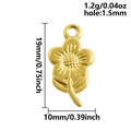 Pendentif fleur dorée en acier inoxydable 304 avec détails de dimensions et de poids - Style de Tournesol en Or(S2776-G)