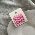 Set of four pastel pink oval BB clips on display card with a matte finish texture - H6.2 Deep Rose Red (four Round-head Bb Clips) J181-b7