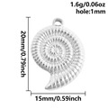 Ciondolo a conchiglia nautilus in acciaio inox argento per gioielli DIY 20x15mm - Conchiglia Argento (S2740-S)