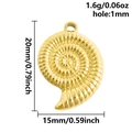 Ciondolo a lumaca nautilus placcato oro 18k da 1,6g con trama a spirale per gioielli - Conchiglia Oro (S2740-G)