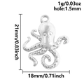 Ciondolo a polpo in acciaio inossidabile argento per gioielli DIY con misure e peso - Polpo Argento (S2741-S)