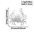 Ciondolo a forma di granchio in acciaio inox argento per gioielli fai da te - Granchio Argento (S2742-S)