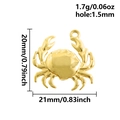 Ciondolo a forma di granchio in acciaio inox placcato oro 18k per gioielli 1,7g - Granchio Oro (S2742-G)