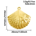 Ciondolo a forma di conchiglia in acciaio inossidabile dorato con stella marina - Conchiglia Oro (S2743-G)