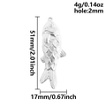 Ciondolo a forma di pesce in acciaio inossidabile argento con squame e pinne dettagliate - Pesce Argento (S2746-S)