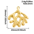 Ciondolo a corallo dorato in acciaio inossidabile con dimensioni 26mm altezza e 24mm larghezza - Ramo di Corallo Oro (S2747-G)