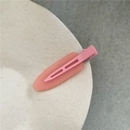 Fermaglio per capelli rosa texture gelatina con decoro ovale traslucido su piatto beige - Rosa (Color Gelatina)