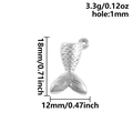 Pendentif queue de sirène en acier inoxydable argenté avec texture d'écailles pour bijoux DIY - Queue de Poisson (S2771-S)