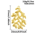 Ciondolo a corallo placcato oro 18k in acciaio inossidabile per gioielli fai da te 37mm - Ramo di Corallo Oro Grande (S2760-G)