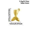 Pendentif queue de sirène en acier inoxydable doré poli avec détails d'écailles de poisson - Queue de Poisson (S2771-G)
