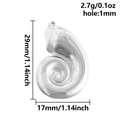 Ciondolo a conchiglia a spirale in acciaio inox argento per creazione gioielli - Lumaca a Spirale Argento (S2781-S)