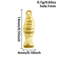 Pendentif poisson en acier inoxydable 304 doré 14x4mm pour bijoux DIY océan - Poisson (S2774-G)