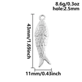 Ciondolo a forma di pesce in acciaio inossidabile argento per creazione gioielli DIY - Pesce con Squame Argento (S2784-S)