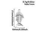 Pendentif arête de poisson en acier inoxydable 304 argenté avec détails de taille - Arête de Poisson (S2777-S)