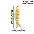Ciondolo a forma di pesce dorato in acciaio inossidabile placcato oro 18k con dimensioni - Pesce con Squame Oro (S2784-G)