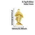 Pendentif arête de poisson doré en acier inoxydable pour bijoux DIY avec dimensions - Arête de Poisson (S2777-G)