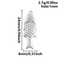 Pendentif poisson en acier inoxydable pour bijoux DIY avec texture d'écailles - Poisson (S2788-S)