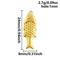 Pendentif poisson en acier inoxydable 304 doré pour collier DIY 24x8mm - Poisson (S2788-G)