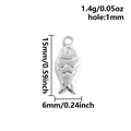 Pendentif poisson en acier inoxydable 304 poli pour fabrication de bijoux DIY - Poisson (S2791-S)