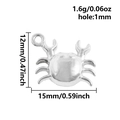 Pendentif crabe en acier inoxydable argenté 15x12mm pour création bijoux DIY - Crabe (S2807-S)