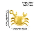 Pendentif crabe doré en acier inoxydable 304 de 12mm x 15mm pour création de bijoux - Crabe (S2807-G)