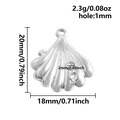 Pendentif coquillage en acier inoxydable argenté avec rayures radiales et hauteur 20mm - Coquillage (S2819-S)