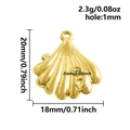Pendentif coquillage doré en acier inoxydable 304 avec texture pour bijoux DIY - Coquillage (S2819-G)