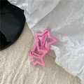 Detailed view of pink glitter star hair clips on soft fabric background for styling - Star (H6.3) / Magenta (Glitter)